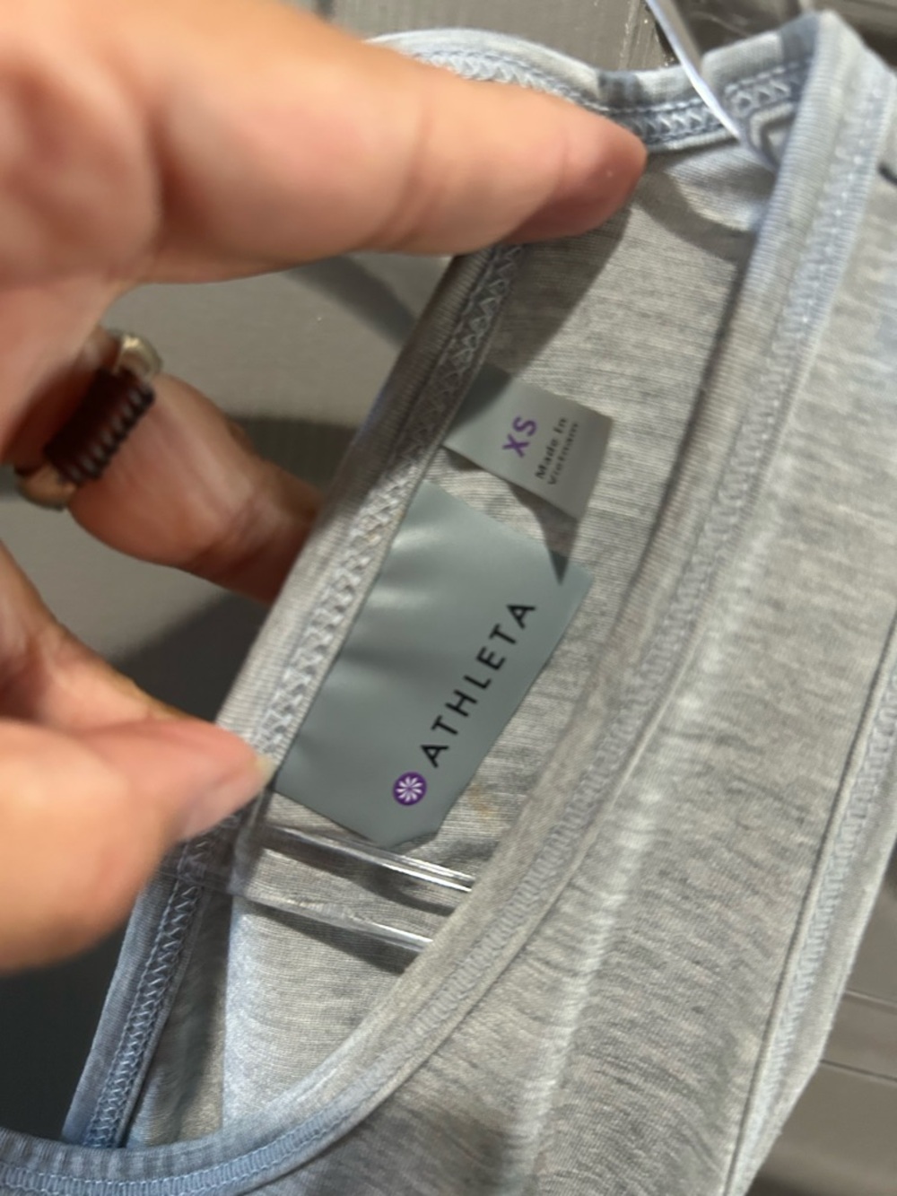 Athleta Light Gray Racerback Tank Top - Picture 2 of 3